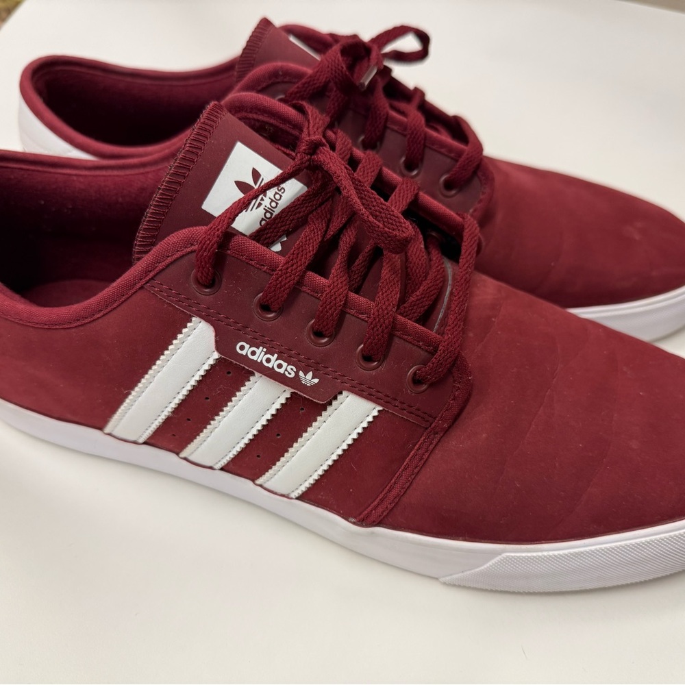 Adidas Men's Red and White Sneakers